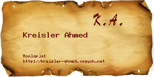 Kreisler Ahmed névjegykártya